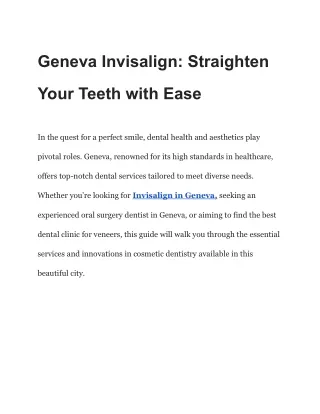 Geneva Invisalign_ Straighten Your Teeth with Ease