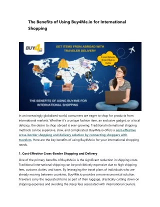 The Benefits of Using Buy4Me.io for International Shopping