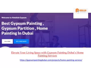 Elevate Your Living Space with Gypsum Painting Dubai’s Home Painting Services