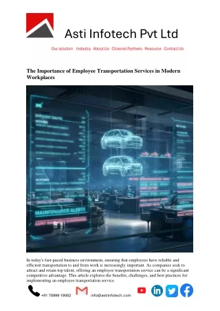 The Importance of Employee Transportation Services in Modern Workplaces