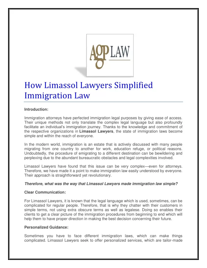 how limassol lawyers simplified immigration law