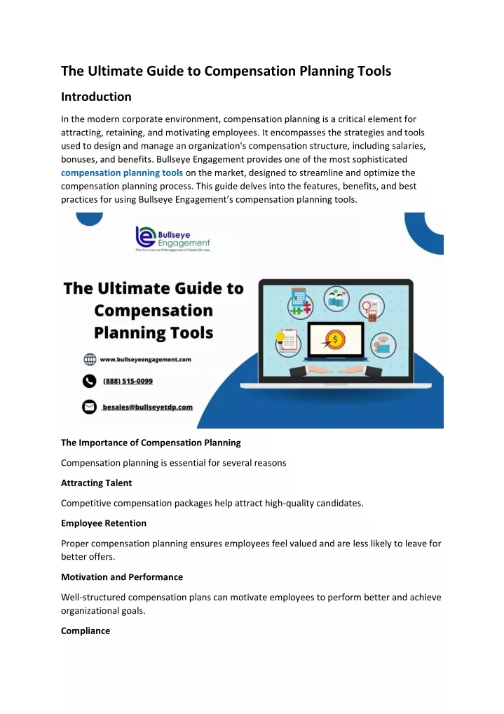 the ultimate guide to compensation planning tools