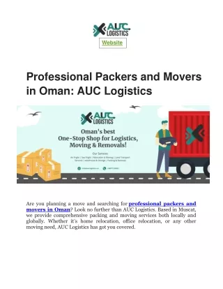 Professional Packers and Movers in Oman - AUC Logistics