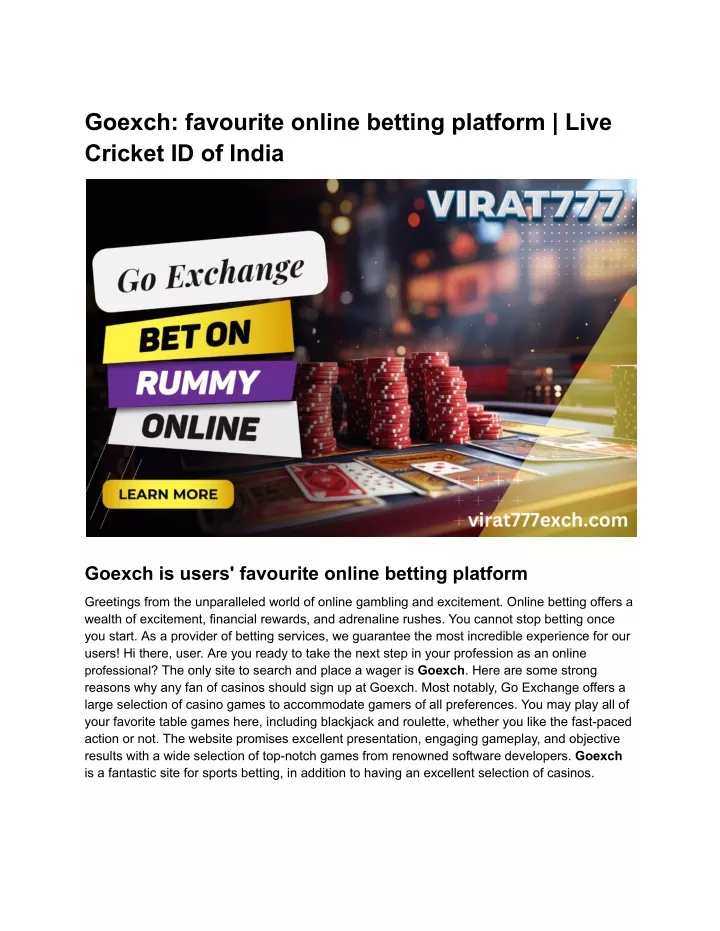 goexch favourite online betting platform live