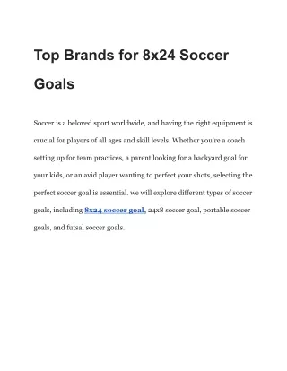 Top Brands for 8x24 Soccer Goals