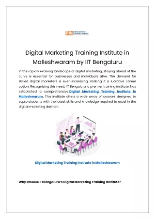 Digital Marketing Training Institute in Malleshwaram by IIT Bengaluru