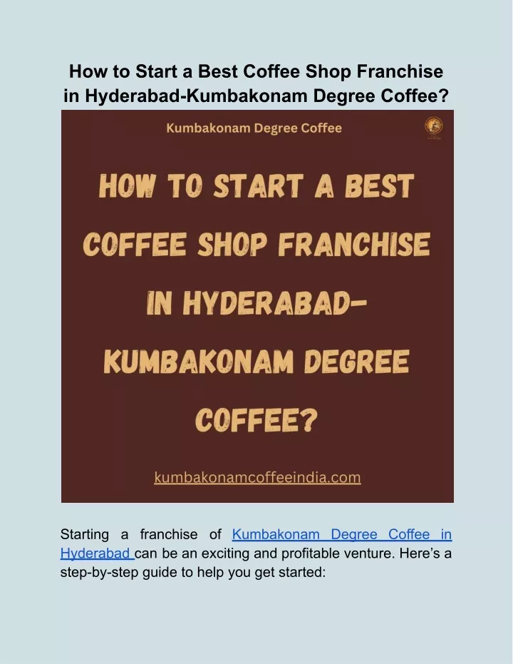 how to start a best coffee shop franchise