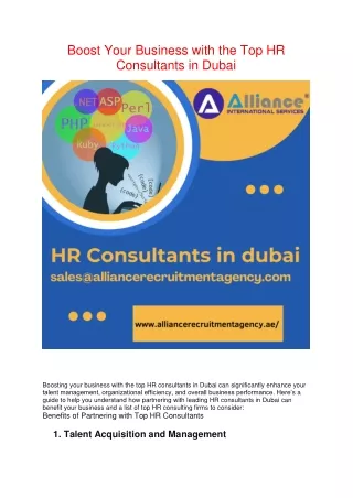 Boost Your Business with the Top HR Consultants in Dubai