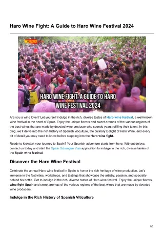 Haro Wine Fight A Guide to Haro Wine Festival 2024
