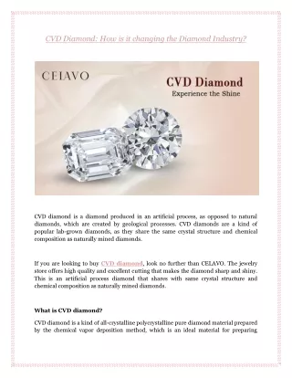 CVD Diamond: How is it changing the Diamond Industry?