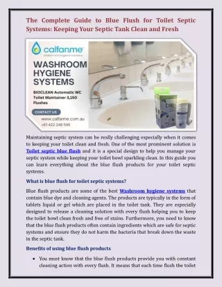 Washroom hygiene systems