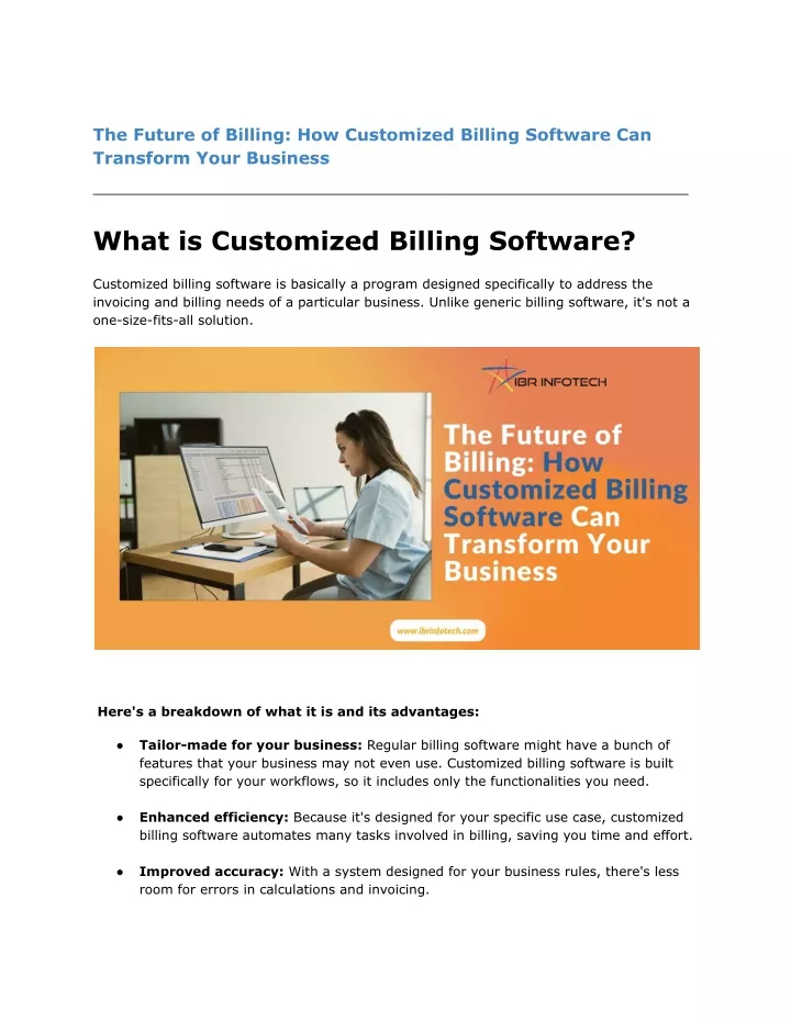 the future of billing how customized billing