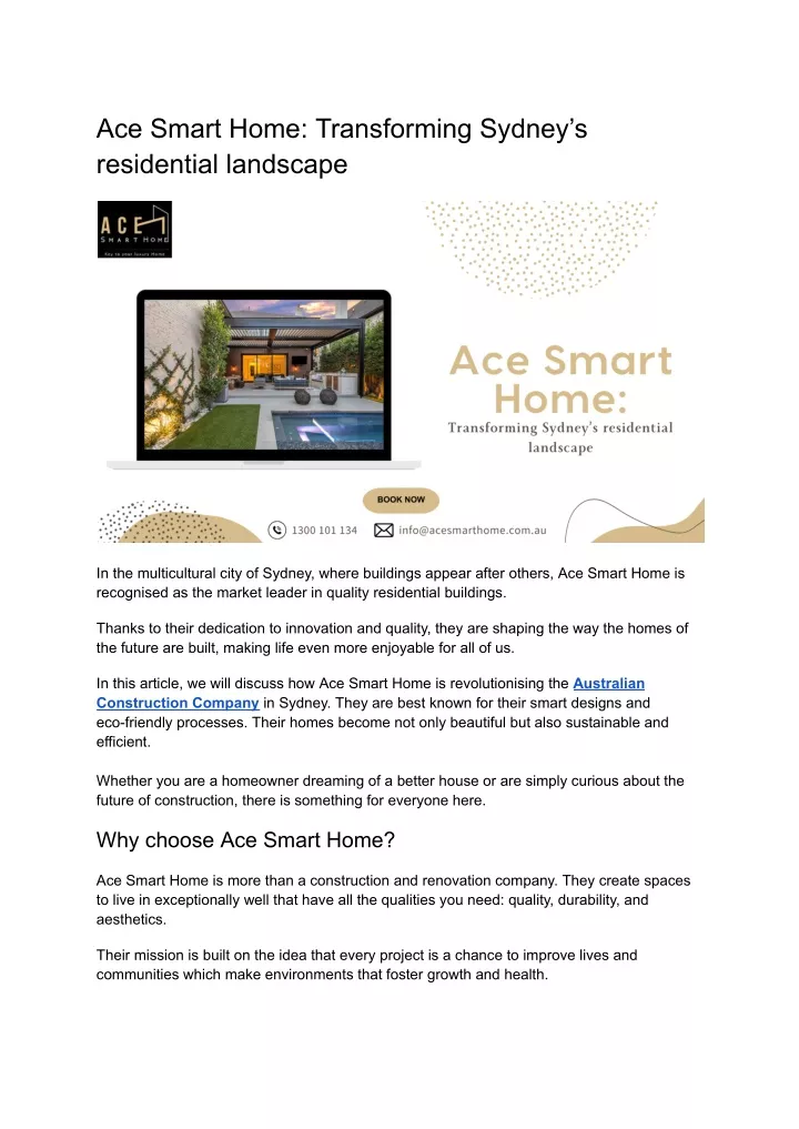 ace smart home transforming sydney s residential