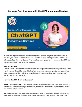 ChatGPT integration Services Edmonton