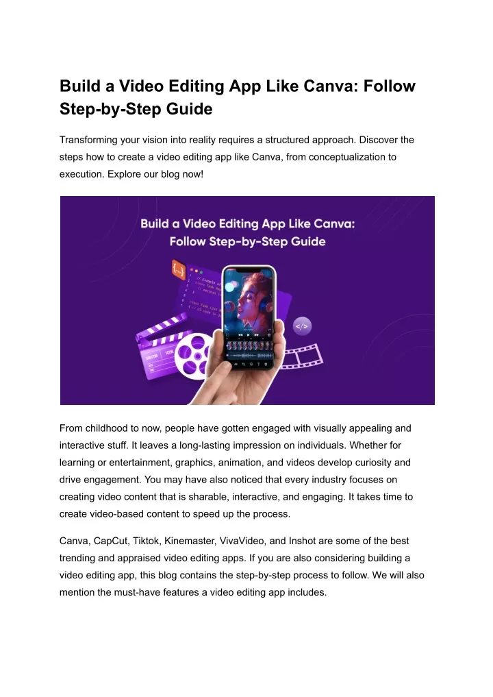 build a video editing app like canva follow step