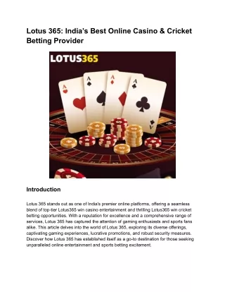 Lotus 365_ India’s Best Online Casino & Cricket Betting Provider