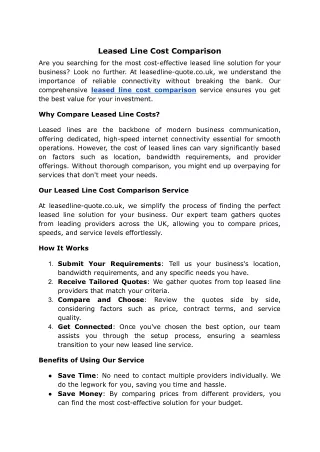 Leased Line Cost Comparison