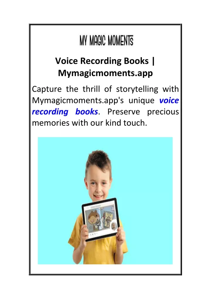 voice recording books mymagicmoments app