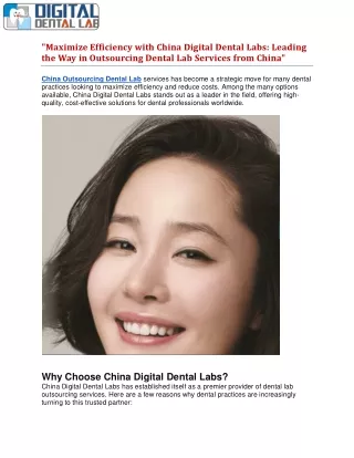 China Outsourcing DentalLab
