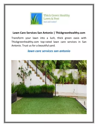 Lawn Care Services San Antonio  Thickgreenhealthy.com