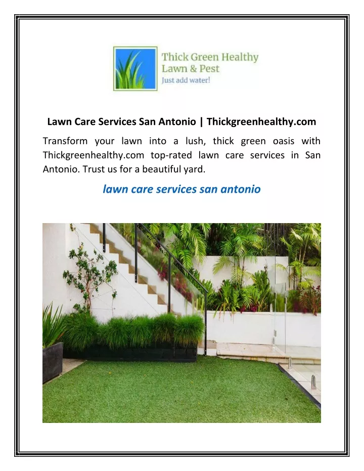 lawn care services san antonio thickgreenhealthy