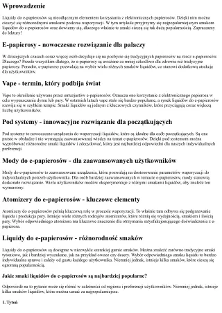 Jakie smaki liquidów do e-papierosów są najbardziej popularne?