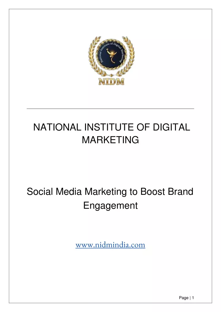 national institute of digital marketing