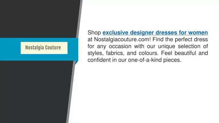 shop exclusive designer dresses for women