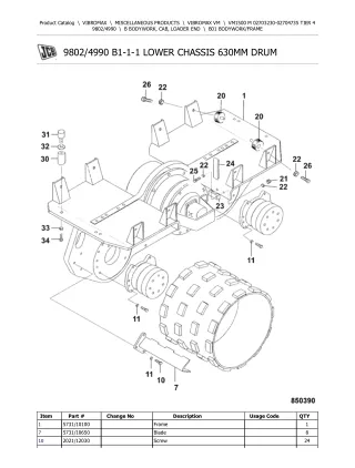 JCB VM1500 M TIER 4 VIBROMAX Parts Catalogue Manual (Serial Number 02703230-02704735)