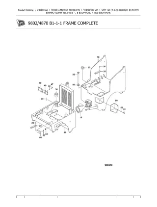 JCB VMT 160 (T.S.C) 800mm, 900mm VIBROMAX Parts Catalogue Manual (Serial Number 01700524-01701499)