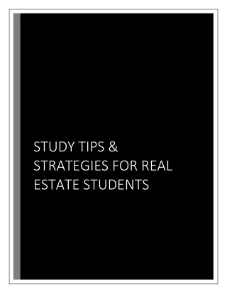 Study Tips and Strategies For Real Estate Students