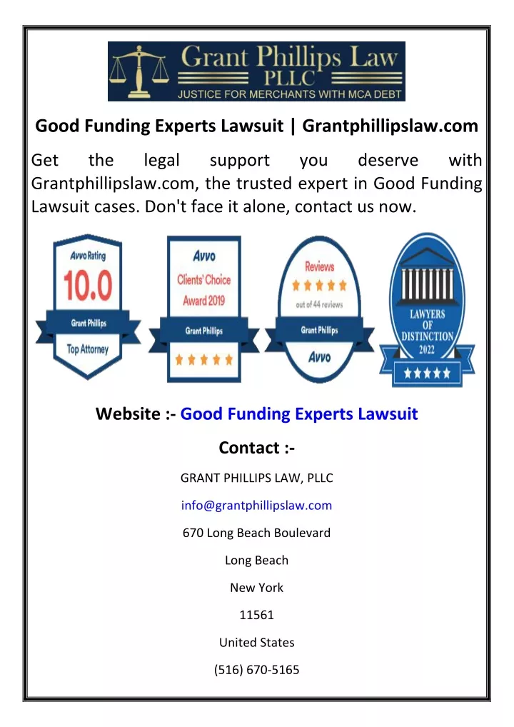 good funding experts lawsuit grantphillipslaw com