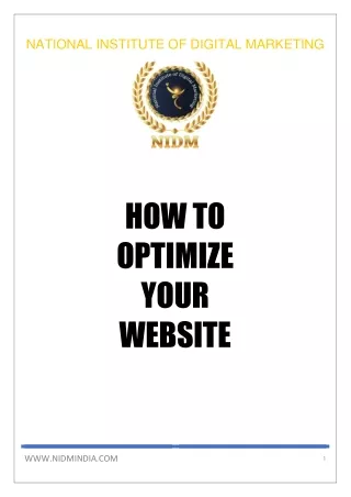 HOW TO optimize website