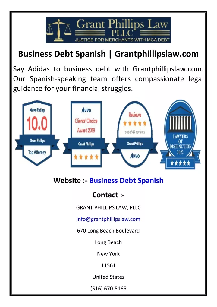 business debt spanish grantphillipslaw com