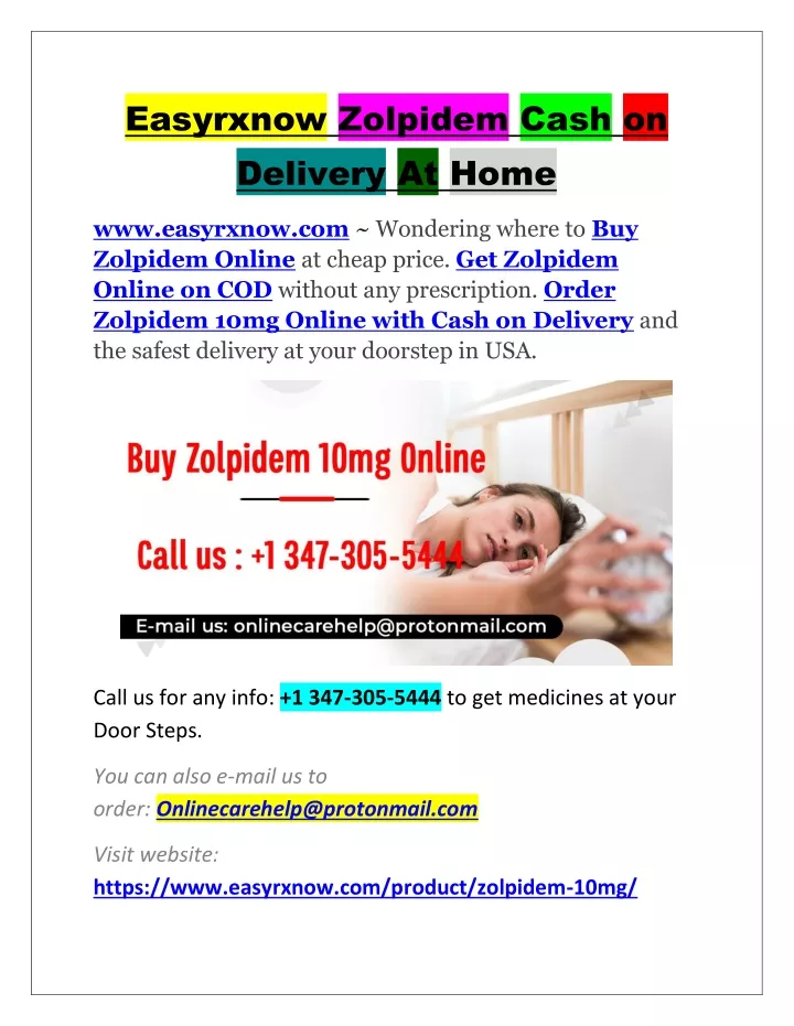 easyrxnow zolpidem cash on delivery at home