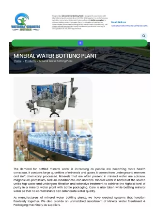 BOTTLING PLANT MANUFACTURER