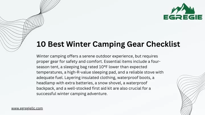 10 best winter camping gear checklist