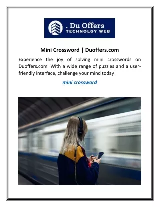 Mini Crossword  Duoffers.com
