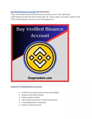 Buy Verified Binance Account