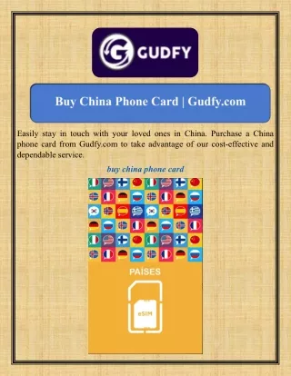 Buy China Phone Card Gudfy.com