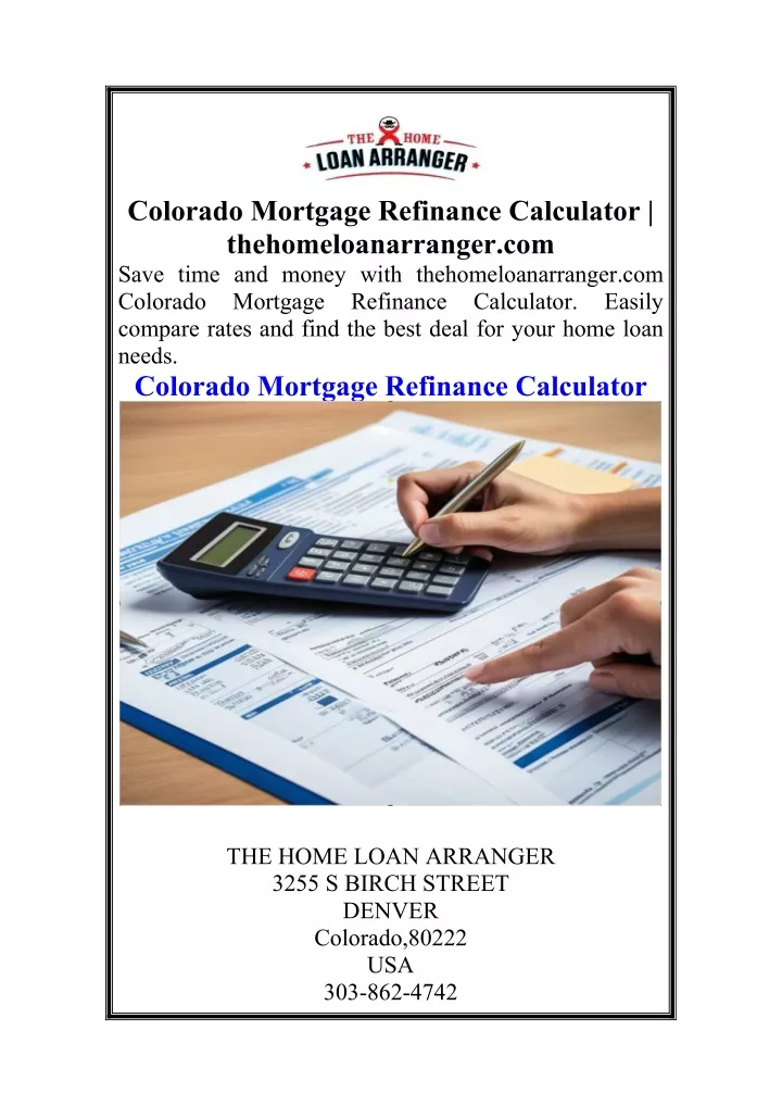 colorado mortgage refinance calculator