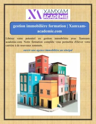 gestion immobilière formation Xamxam-academie.com