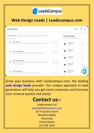 Web Design Leads  Leadscampus.com
