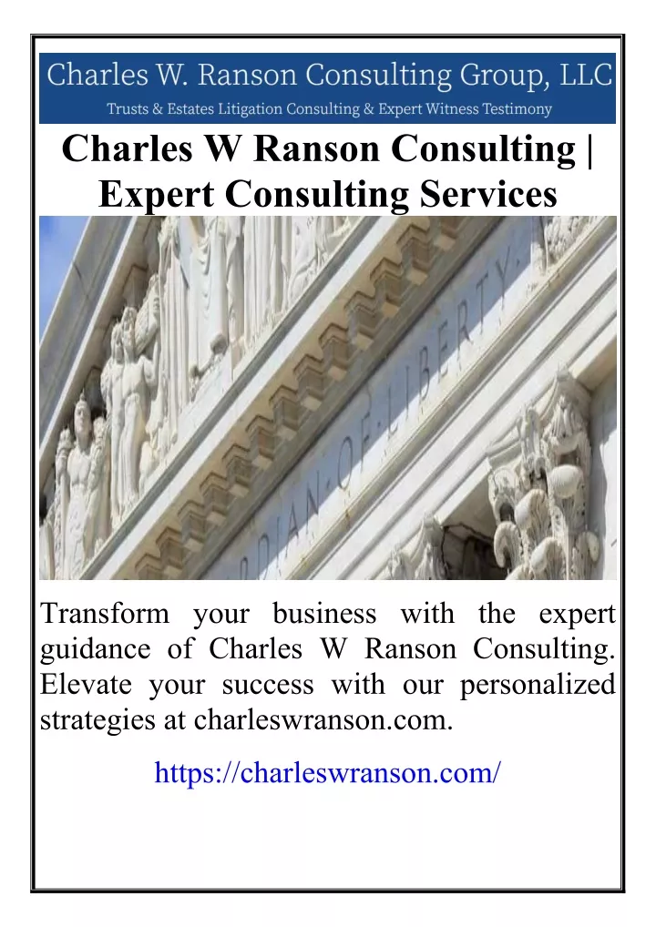 charles w ranson consulting expert consulting