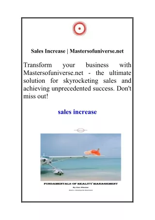 Sales Increase | Mastersofuniverse.net