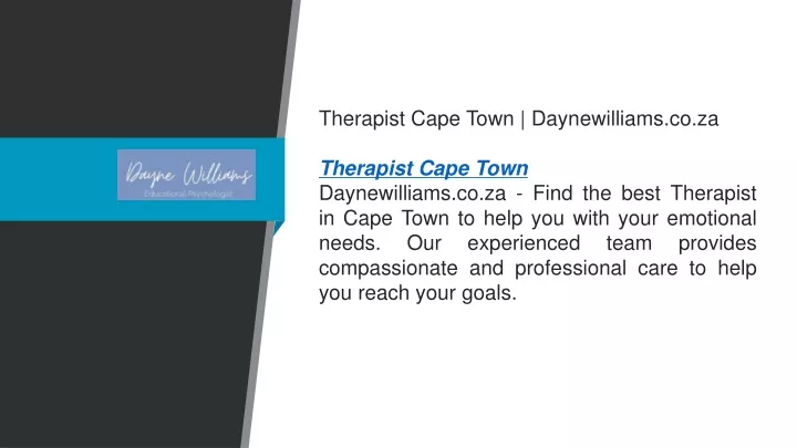 therapist cape town daynewilliams co za therapist