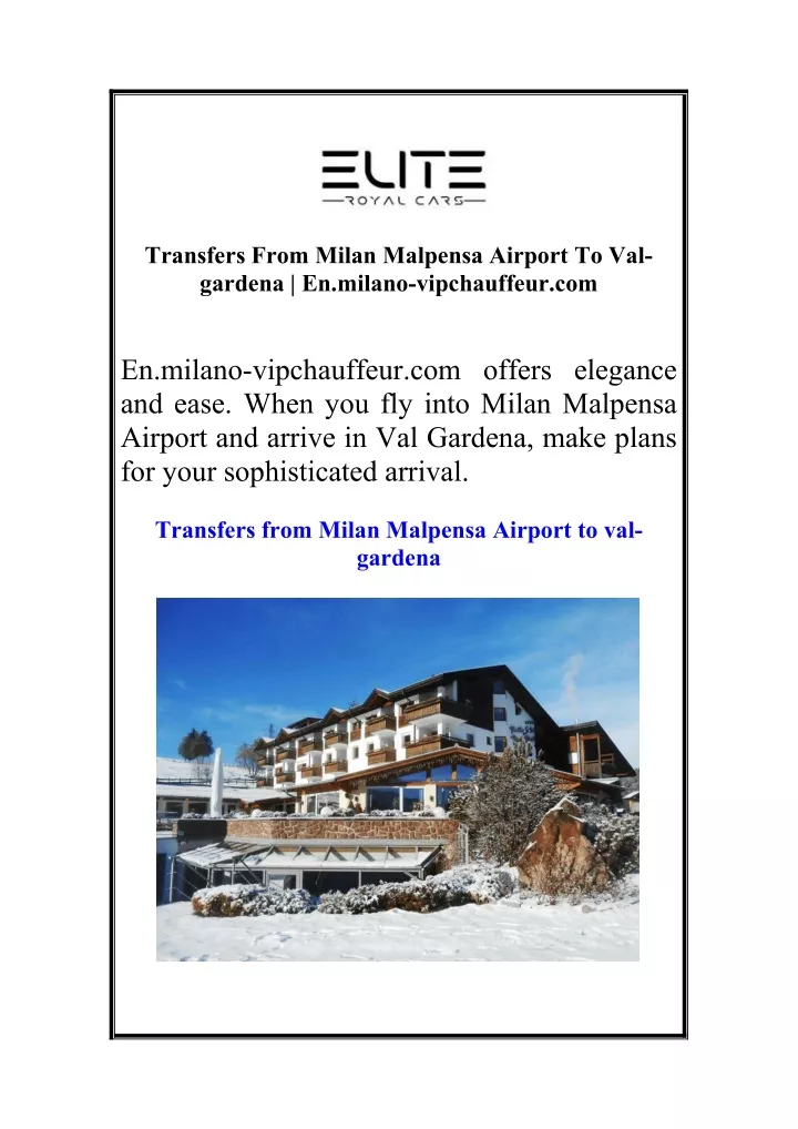 transfers from milan malpensa airport