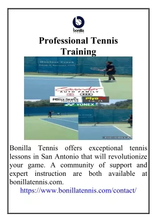 Professional Tennis Training