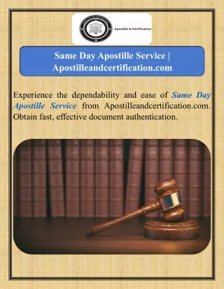 Same Day Apostille Service  Apostilleandcertification.com