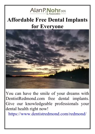 Affordable Free Dental Implants for Everyone